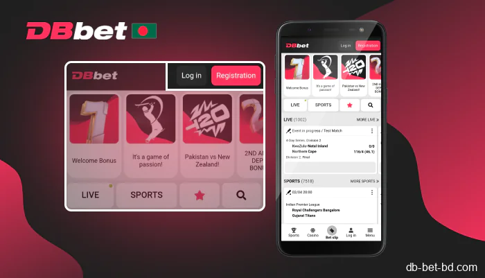 Go to the official website of DBbet Bangladesh and register or log in to your account, step 1